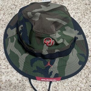 Jordan Camouflage Bucket Hat with Red Logo